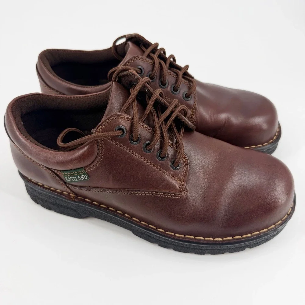Eastland Plainview Men's Brown Leather Oxford Comfort Shoes Size 8.5 Wide W